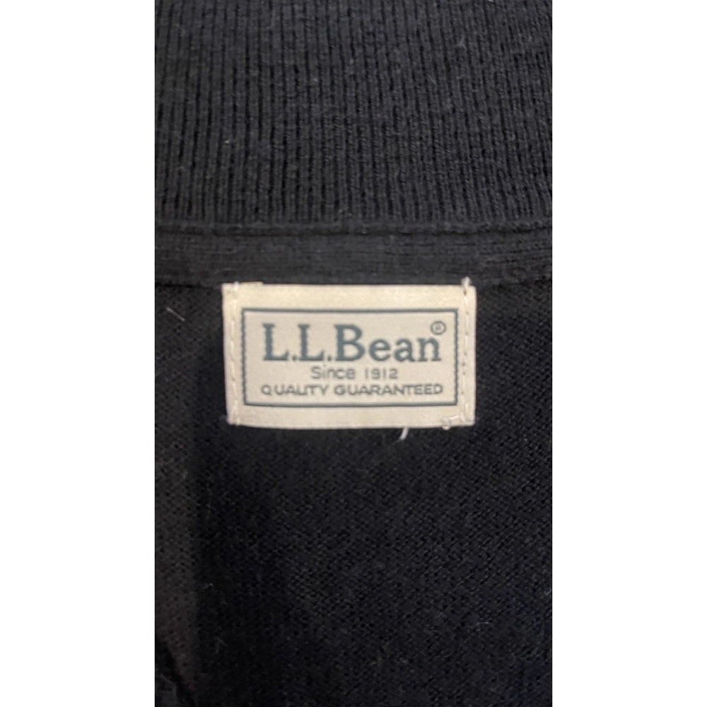 L.L. Bean Men's Blk/Gray Cotton Half-Zip Sweater Pullover
